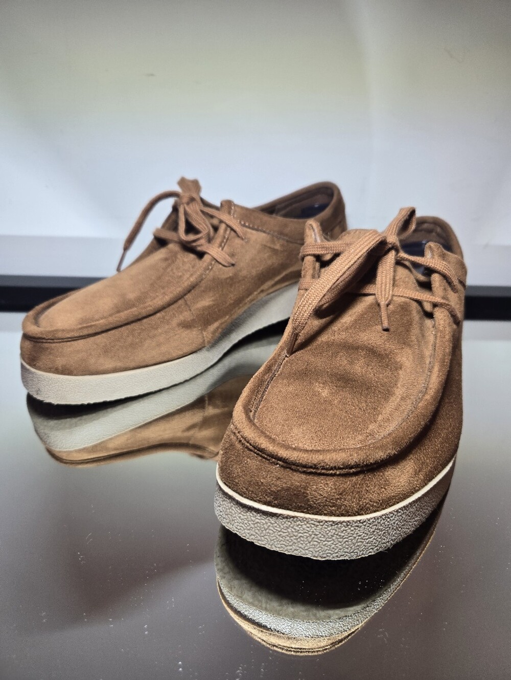 Old Navy Derby Boot Women's 8 Hazelnut Brown Suede Slip On Mule Moccasin
